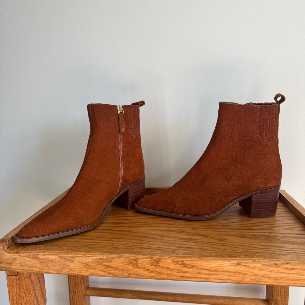 Kelsi Dagger Rust Suede Ankle Boots